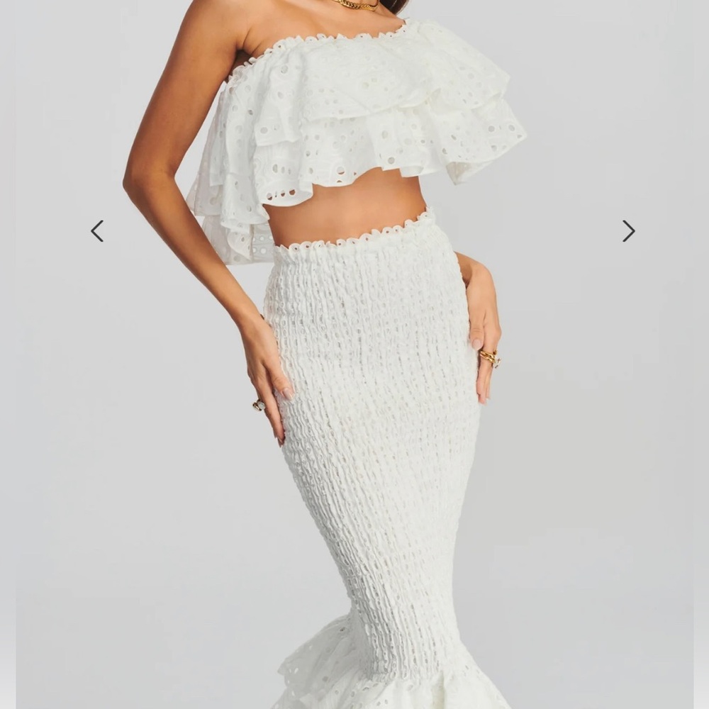 Charo Ruiz Ibiza Liliana Midi Skirt in White Fruition - Picture 2 of 9